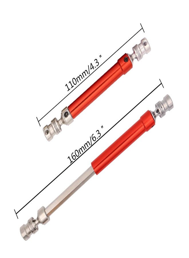 Treehobby 2PCS Steel Universal Drive Shaft CVD Universal Joint Compatible with 1/10 RC Axial SCX10 D90 Tamiya CC01 RC Crawler Car Upgrade Accessories (Red) - Image 3